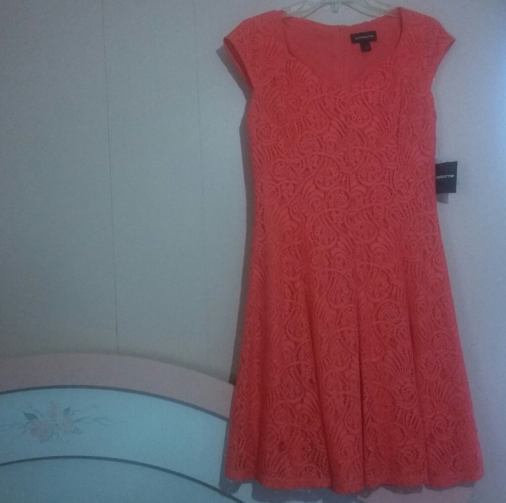 Coral Lace Dress